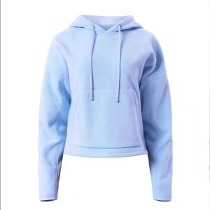 Girlfriend Collective Microfleece Cropped Hoodie (Coast size L) recycled fabric